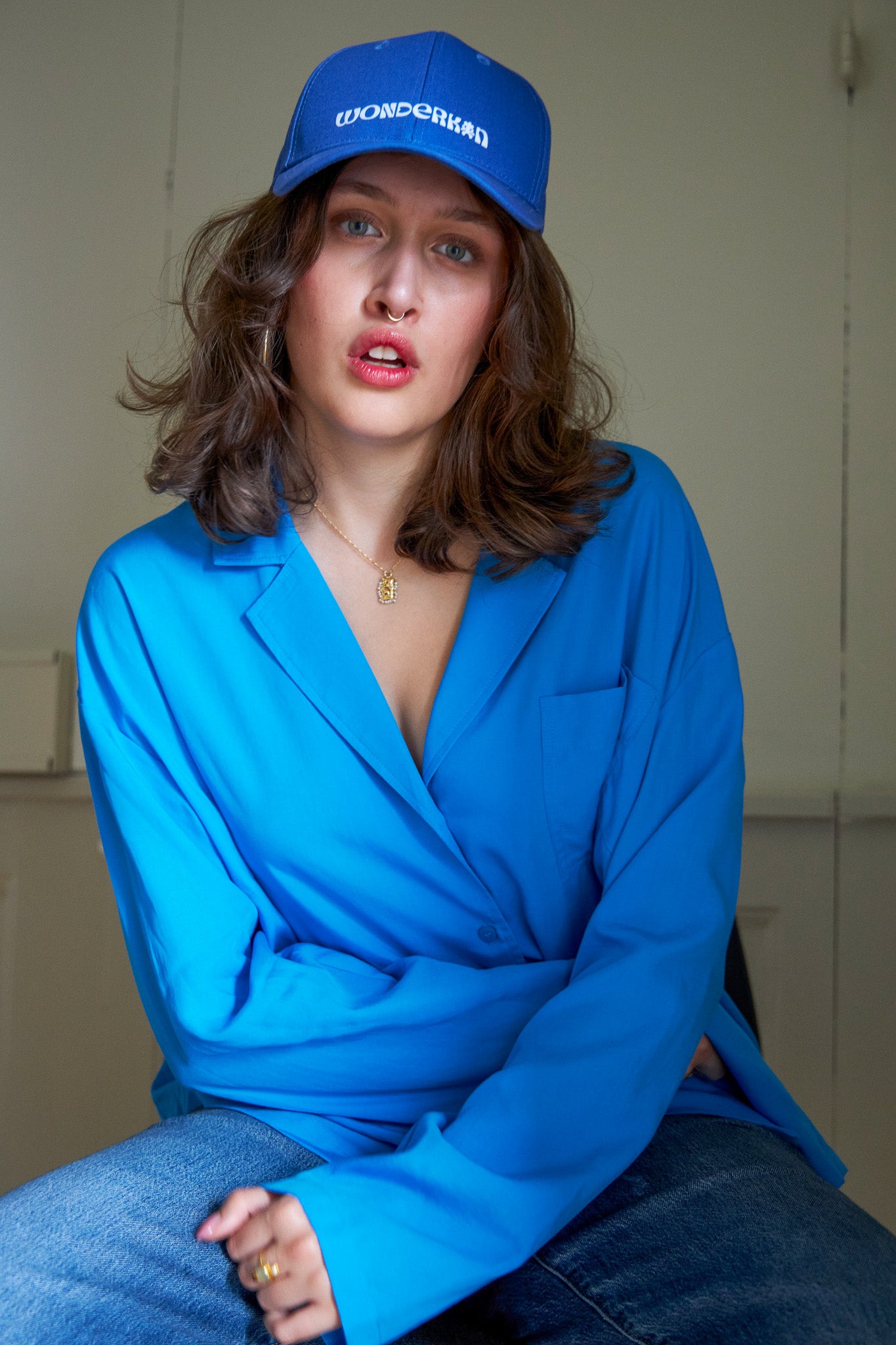 Snuggle pajama shirt - Bright blue