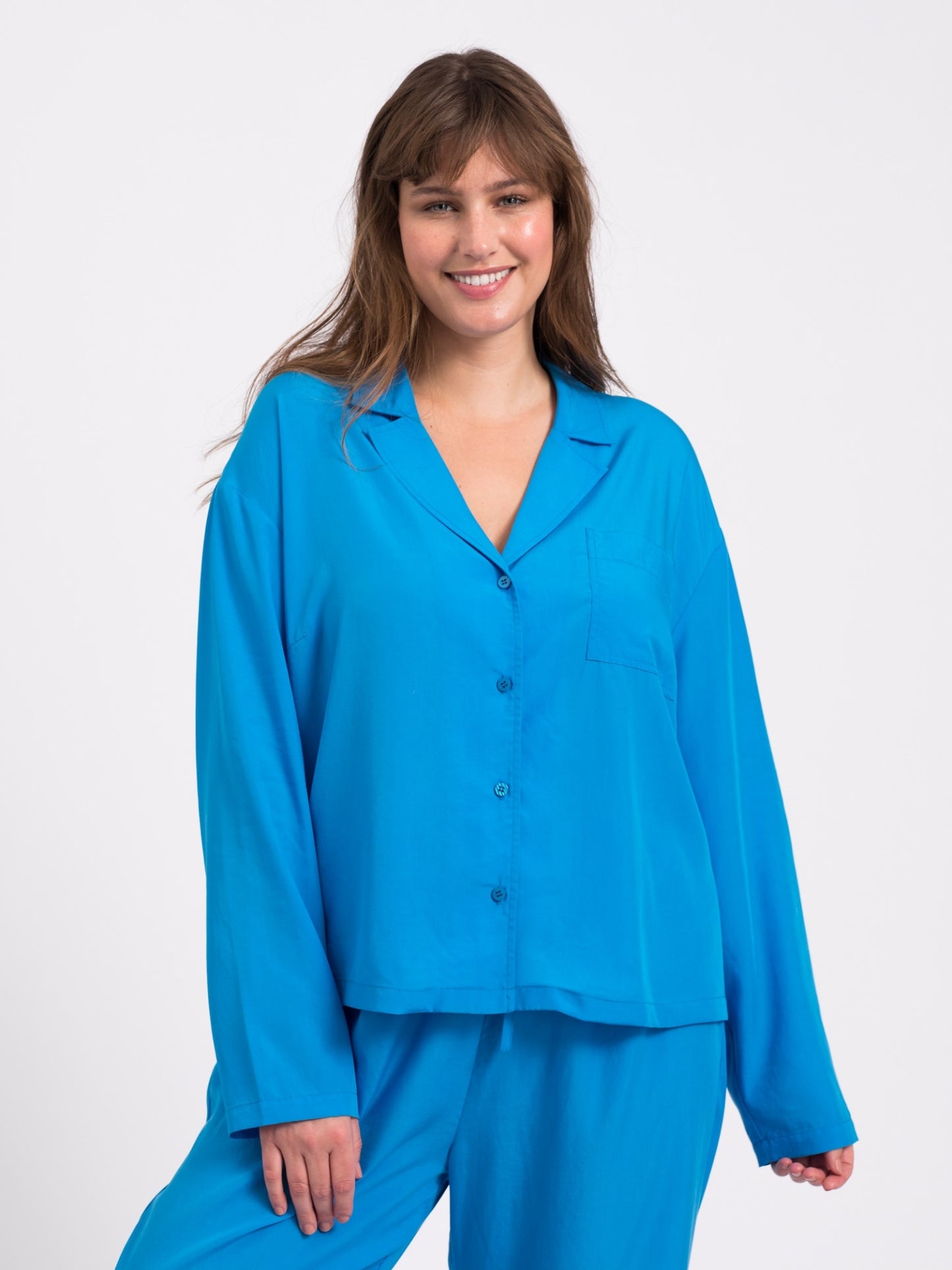 Snuggle pajama shirt - Bright blue